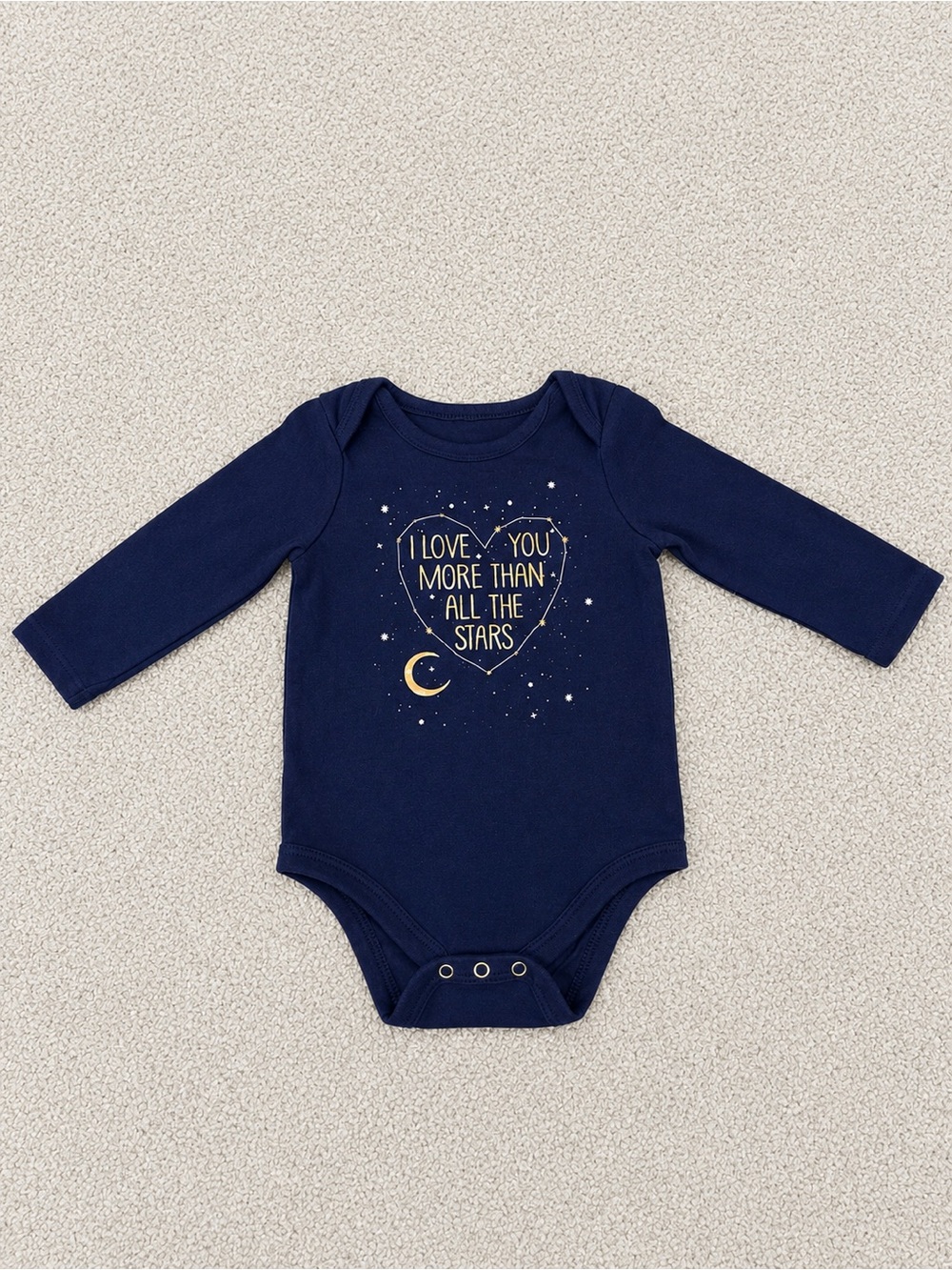 Navy 'I Love You More Than All The Stars' Baby One-Piece